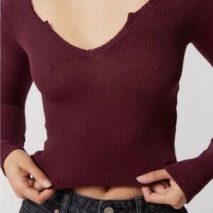 Urban Outfitters Out from Under Deep Maroon Knit Top